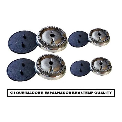 Kit 4 Queimadores 4 Espalhadores Fogão Brastemp Quality no Shoptime