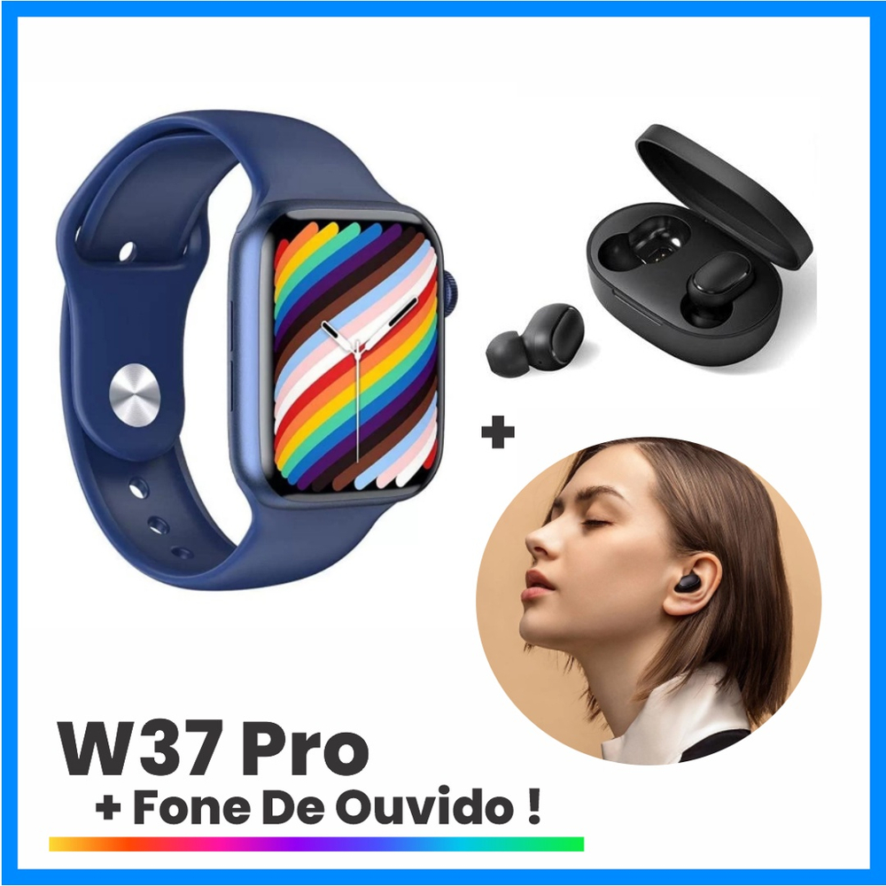 Relogio Inteligente W37 Pro Frequência Cardíaca Oxigenação Pressão