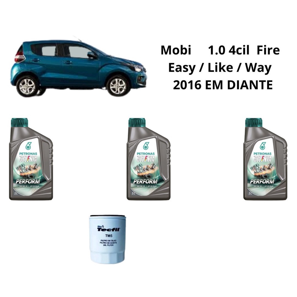 Kit Troca Oleo Filtro Fiat Mobi 1 0 4CIL Selenia Submarino