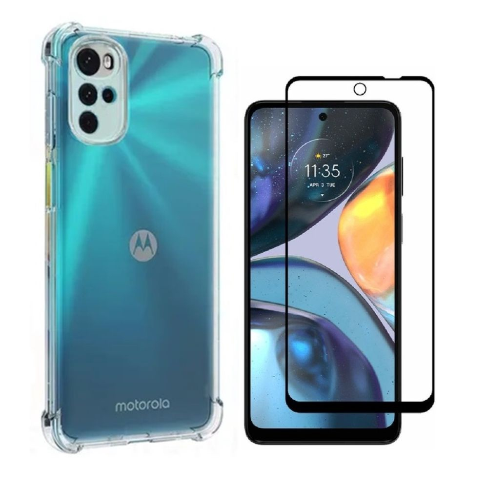 Capa Anti Shock Transparente Pelicula De Vidro 3D Para Motorola Moto