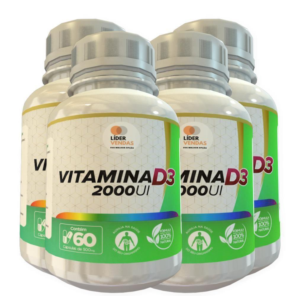 Vitamina D3 2000ui 500mg 60 Cápsulas Kit 4 Potes no Shoptime