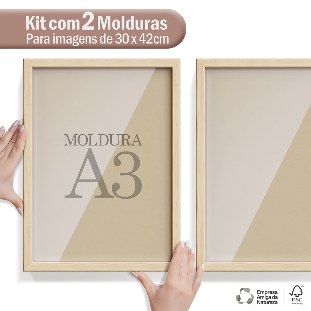 Kit Moldura A Quadro Madeira Vidro Diploma Submarino