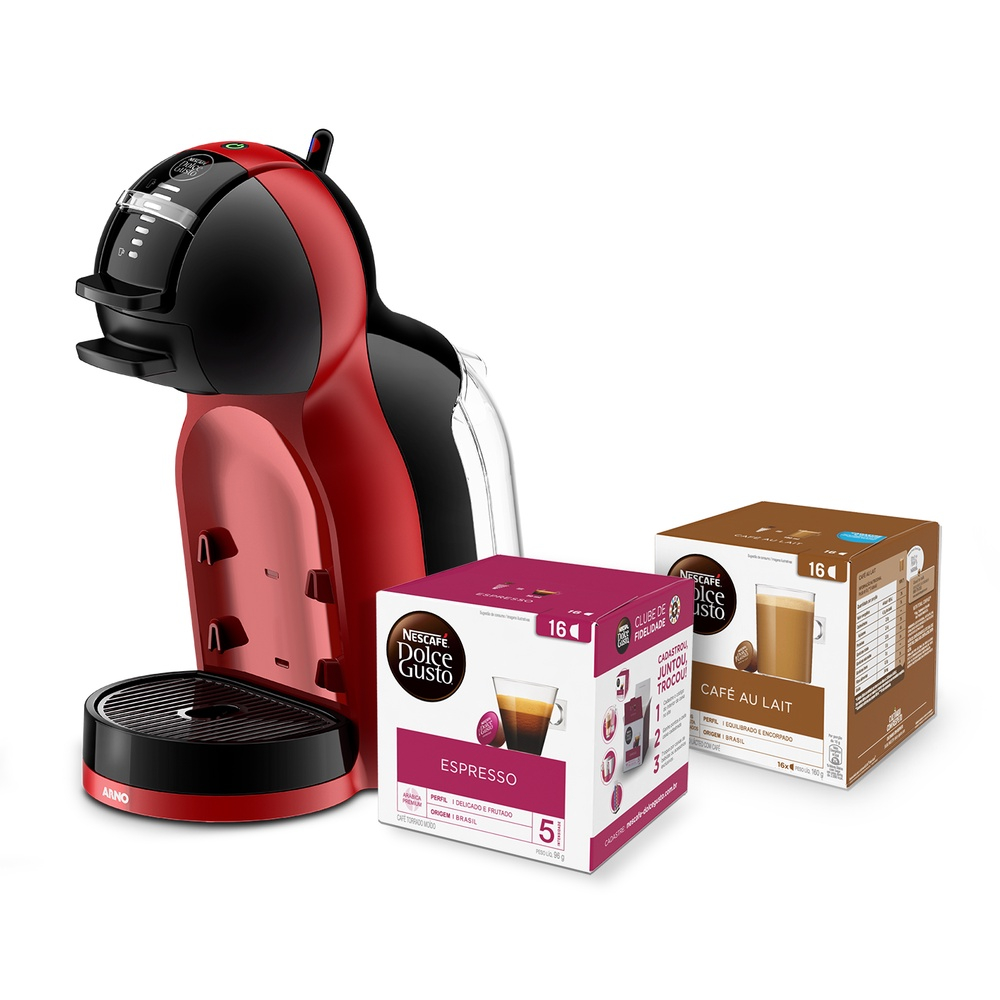 Cafeteira Mini Me Vermelha e Preta 110v 32 cápsulas de Nescafé