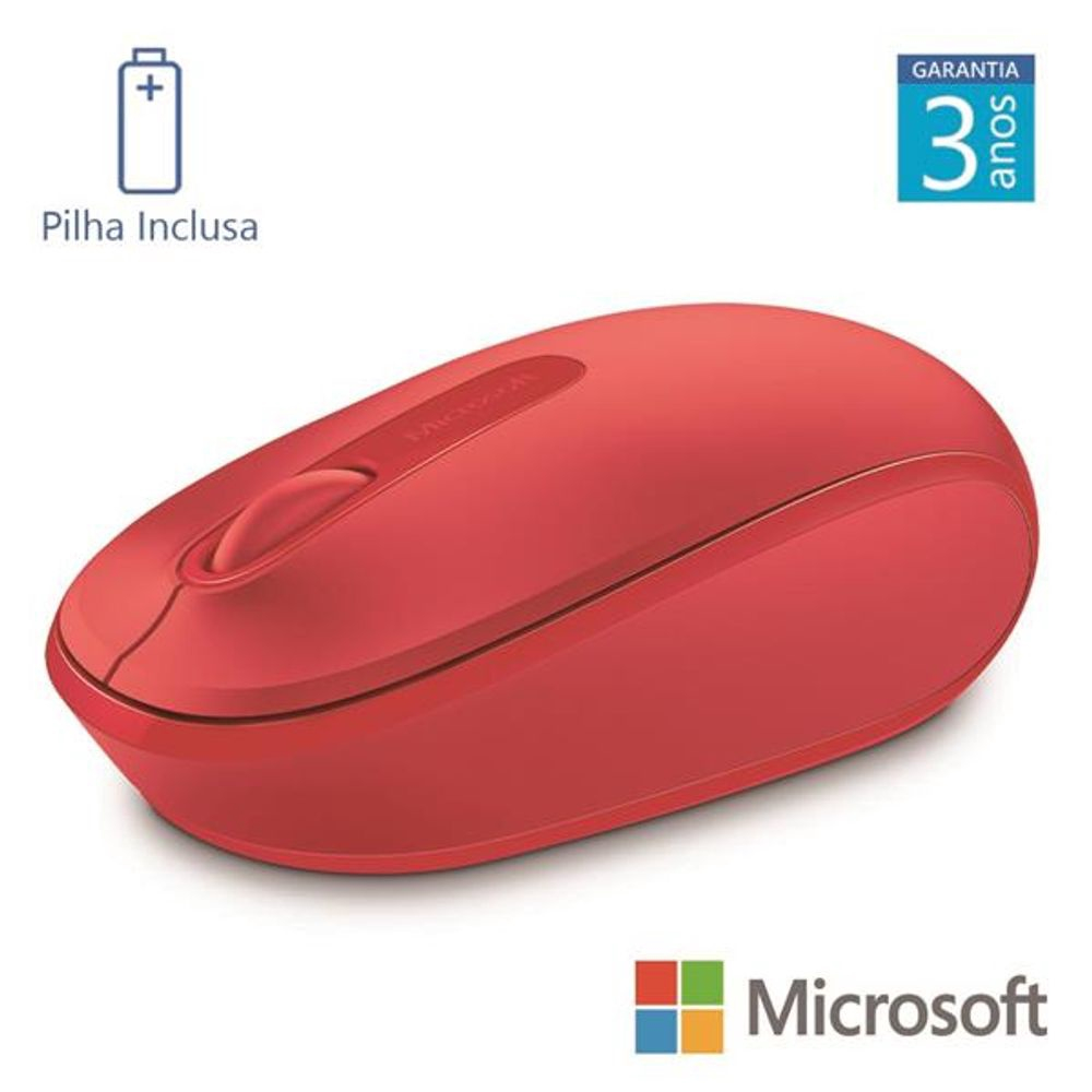 Mouse Sem Fio Microsoft Wireless Mobile 1850 Vermelho No Shoptime