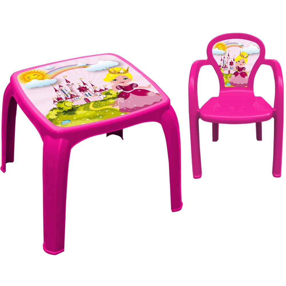 Mesa Mesinha Infantil Cadeira Princesa Rosa Usual No Shoptime