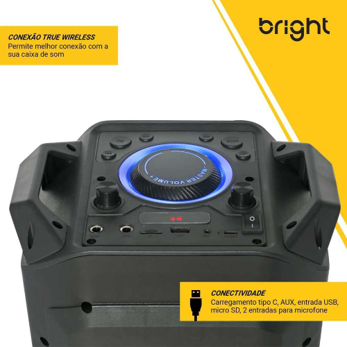 Caixa Amplificadora Bluetooth W Super Nova Bateria Bright Em