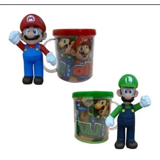 Kit Canecas Mario Bros E Luigi 200ml Bonecos Mario E Luigi