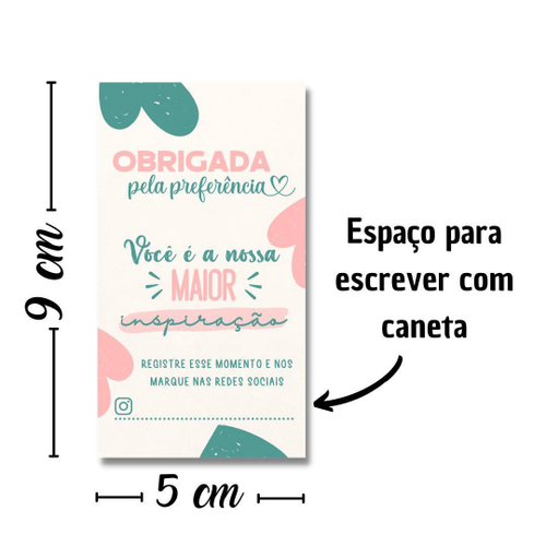 300 Cartão Agradecimento Loja Obrigada Pela Preferência no Shoptime