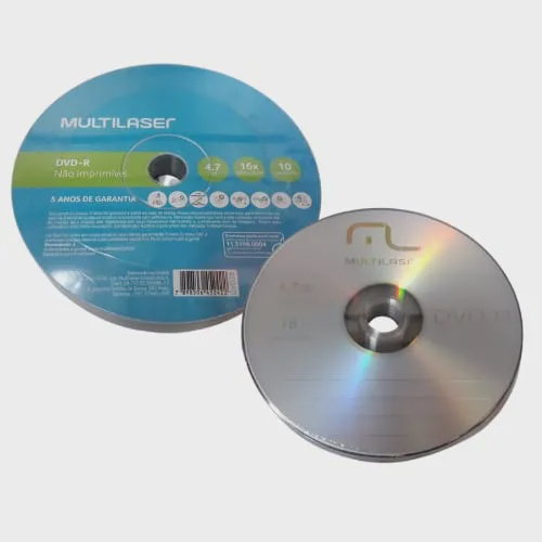 Mídia Multilaser dvd r Virgem p Gravação 10Un 4 7GB Vel 16x Submarino