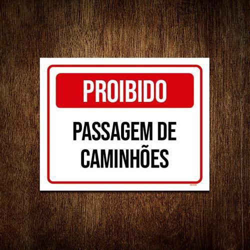 Kit 5 Placa Sinalização Proibido Passagem De Caminhões Submarino