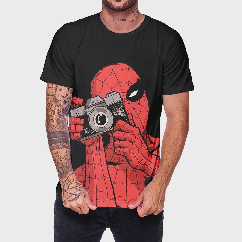 Camisa Camiseta Homem Aranha Peter Parker Tirando Foto No Shoptime