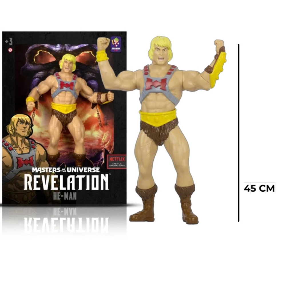 Boneco He Man Brinquedo Articulado 45 Cm Revelation Gigante Mimo