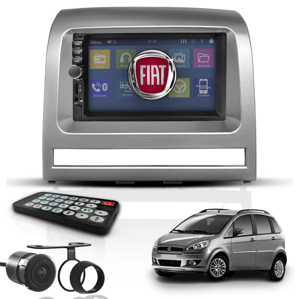 Kit Central Multimídia Universal Mp5 2 Din Bluetooth Espelha Fiat Idea