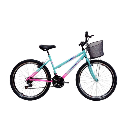 Bicicleta Feminina Aro 26 18 Marchas Cesta No Shoptime