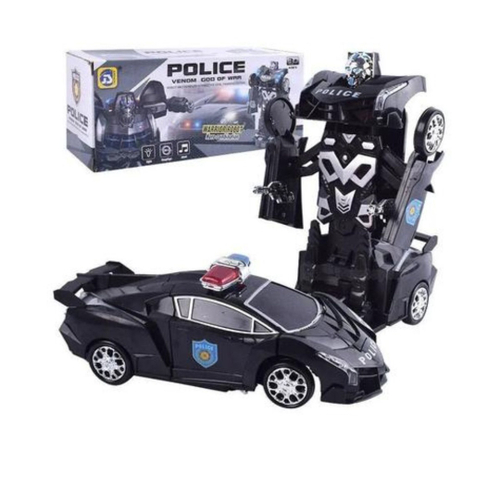 Carro Policia Rob Transformers Vira Rob Luz E Som Submarino