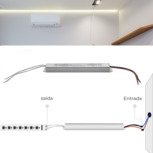 Fonte Slim Driver Para Perfil Fita De Led 12v 3a 36w em Promoção na