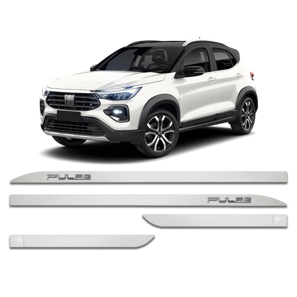 Jogo Friso Lateral Slim Fiat Pulse Branco Alaska Alto Relevo No Shoptime