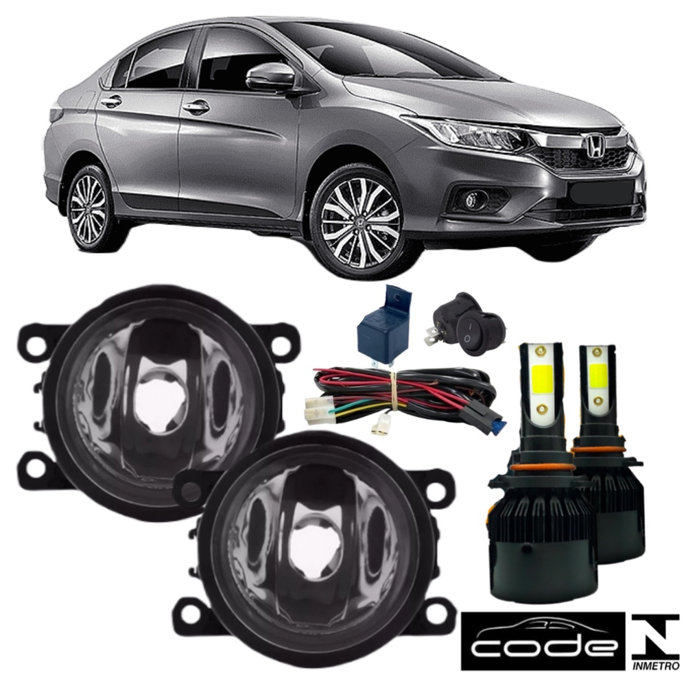 Kit Farol Milha Honda City 2014 A 2022 Super Led No Shoptime