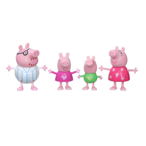 Kit Miniaturas Família Peppa Pig Bonecos De Vinil Pijamas Hasbro