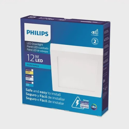 Plafon Led Philips Sobrepor Quadrado Dl Luz Fria W K