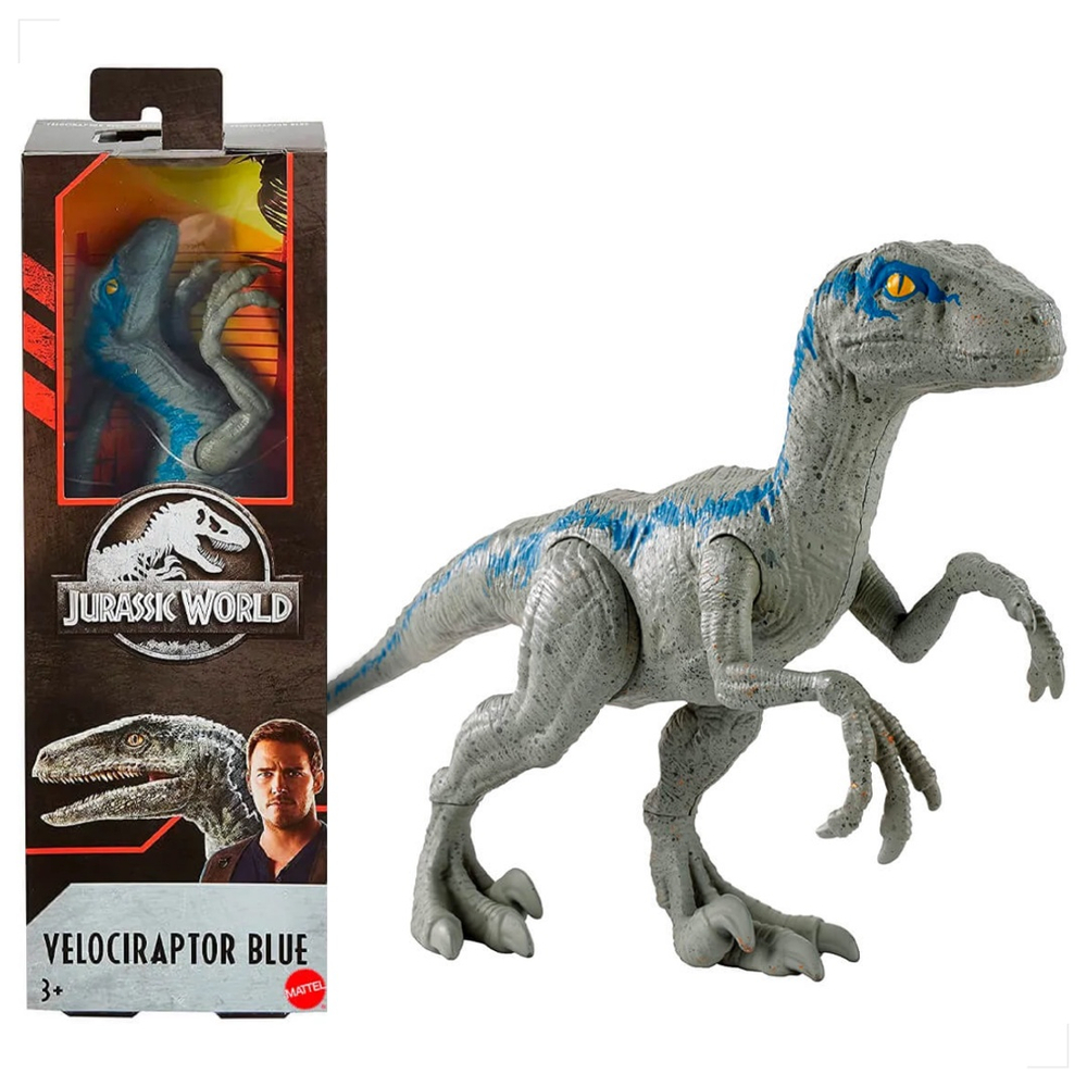 Dinossauro Articulado Jurassic World 30cm Velociraptor Blue Mattel No