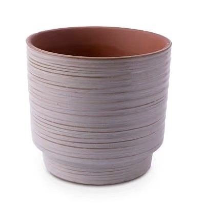 Vaso Em Ceramica Brilho Cinza E Marrom Ondulado No Shoptime