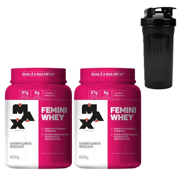 Kit Feminino X Whey Femini Chocolate G Cada Max Titanium