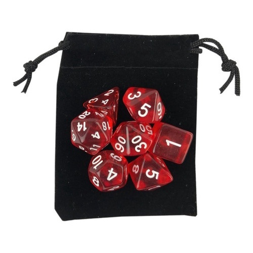 Kit Dados Rpg Jogos Dd Ded Até 20 Lados Vermelho no Shoptime