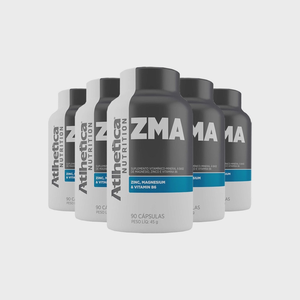 Kit 5 zma Zinco Magnésio Vitamina B6 90Cap Músculos Massa Submarino