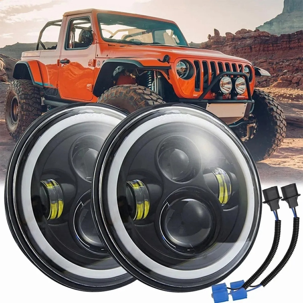 Par Farol Angel Eyes Defender Led Jeep Troller Fusca Kombi Submarino