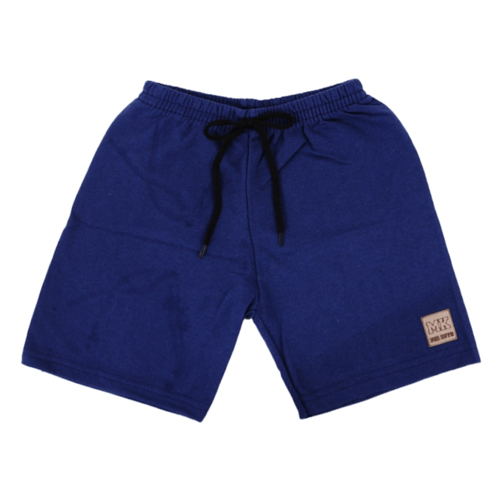 Bermudas Azul Marinho Moletom Moletinho Infantil Shorts De Menino