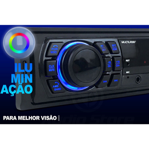 Mp Player Din Usb Radio Multilaser Fm Bluetooth Som Automotivo