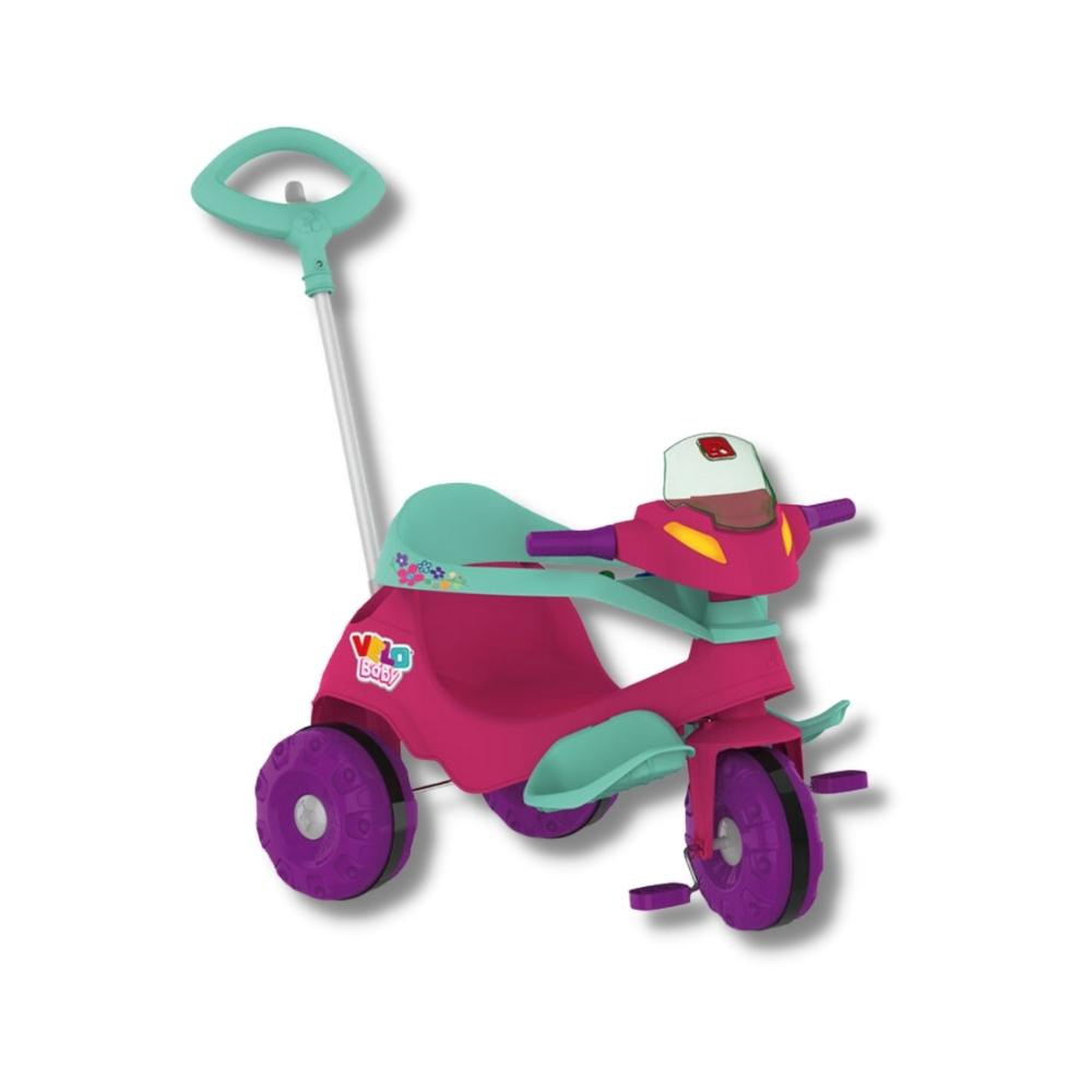 Triciclo Velobaby Passeio E Pedal Rosa Bandeirante No Shoptime