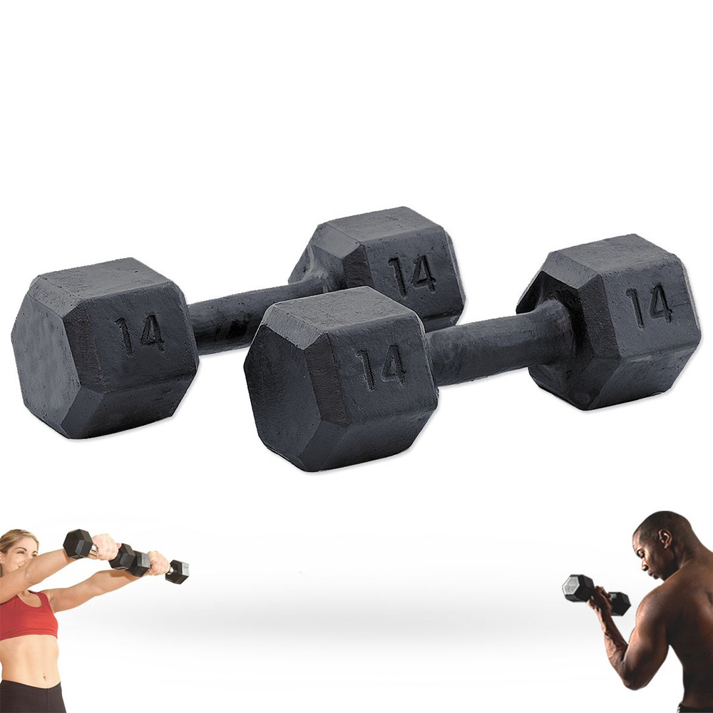 Halteres Sextavados Kg Cada Dumbbell Par Pesos De Ferro Academia