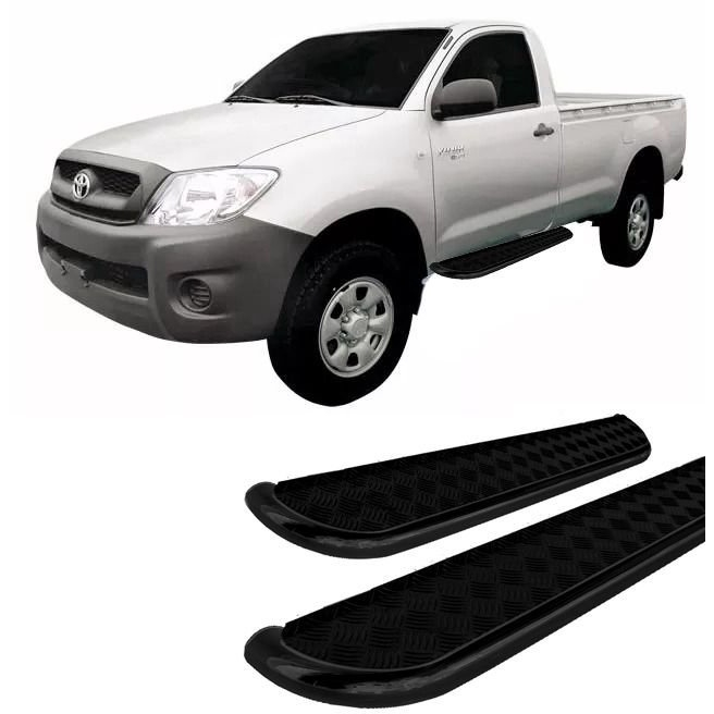 Estribo Lateral Hilux 2005 A 2015 Chapa Preto Cabi Simples No Shoptime