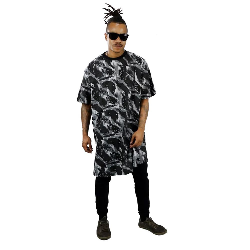 Camisa Hip Hop Camuflada Oversized Kings Meio Swag Super Top No Shoptime