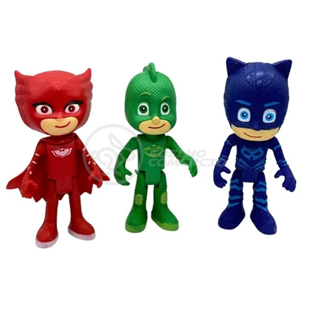 Kit Bonecos Brinquedos Pjmasks Grande Articulados Cm Menino Gato