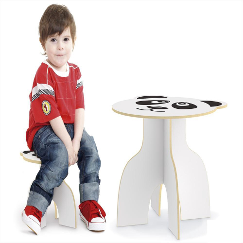 Kit Mesa Mesinha Infantil Cadeira Banco Didatica Em Madeira Mdf