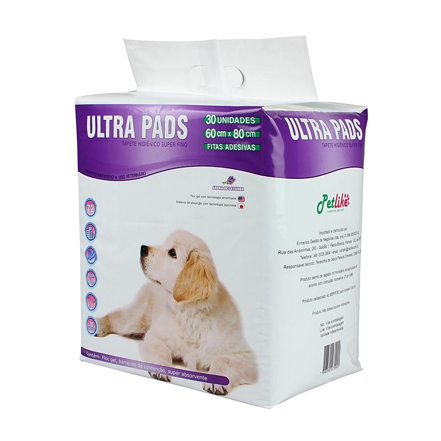 Tapete Higiênico Pet Like Ultra Pads Lavanda Slim 80x60 Para Cães 30