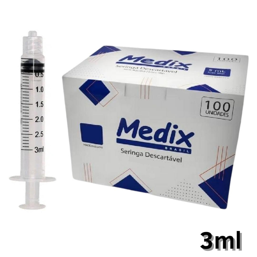 Seringa Medix Sem Agulha Caixa Unidades Luer Slip Luer Lock Em