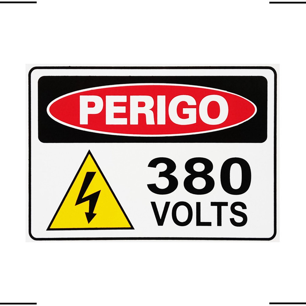 Placa De Sinalização Perigo 380 Volts 30x20 Acesso S 217 4 F9e em