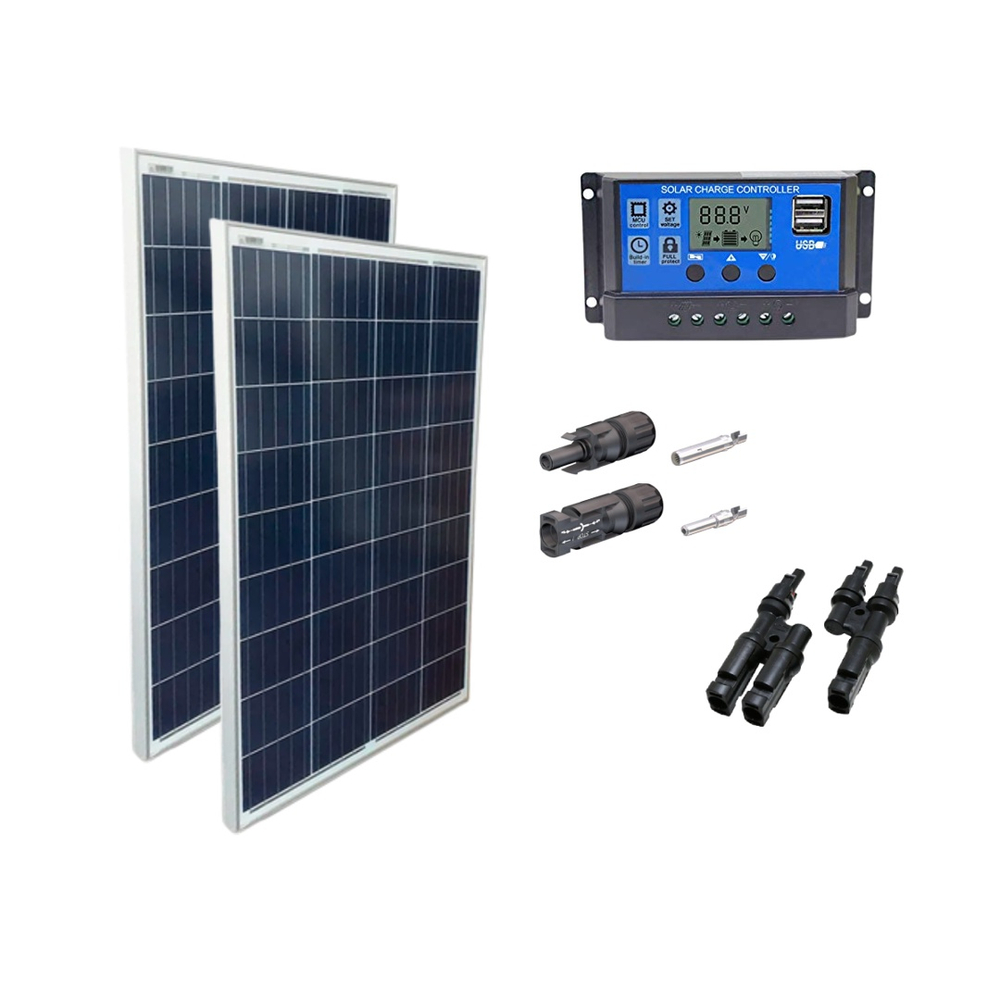 Kit Painel Placa Energia Solar 2x60Wp Controlador 30a Mc4 Submarino