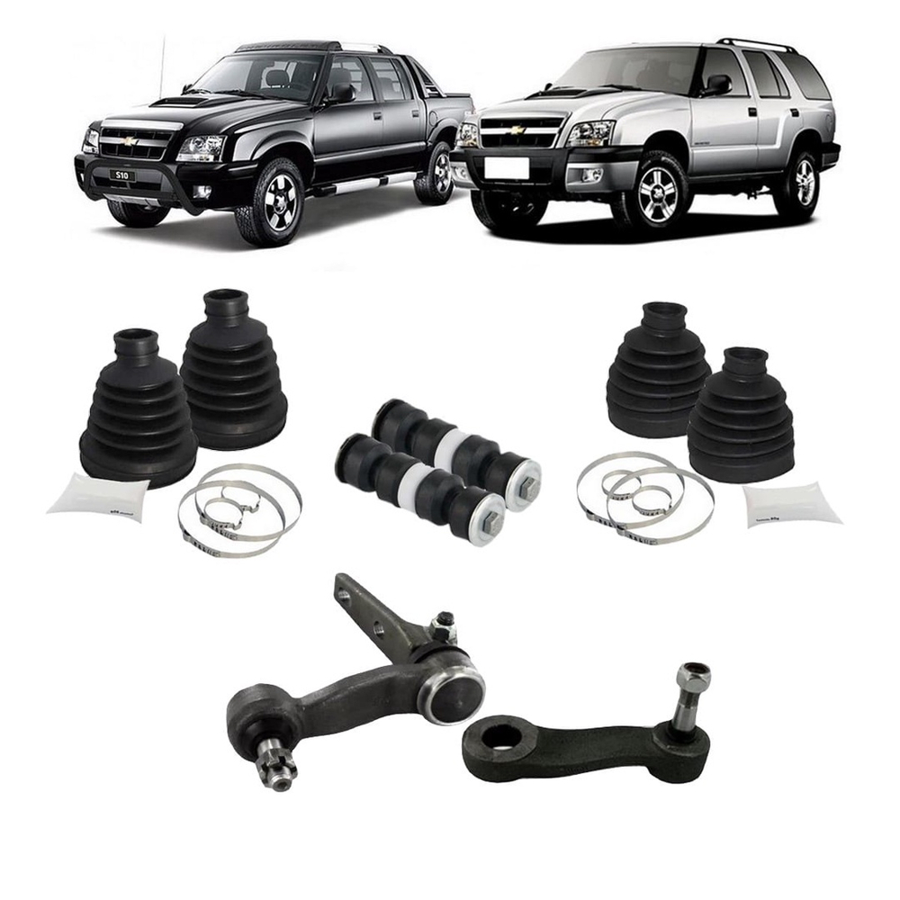 Kit Braço Pitman S10 Blazer 2009 Bieleta Coifa Suspensão no Shoptime