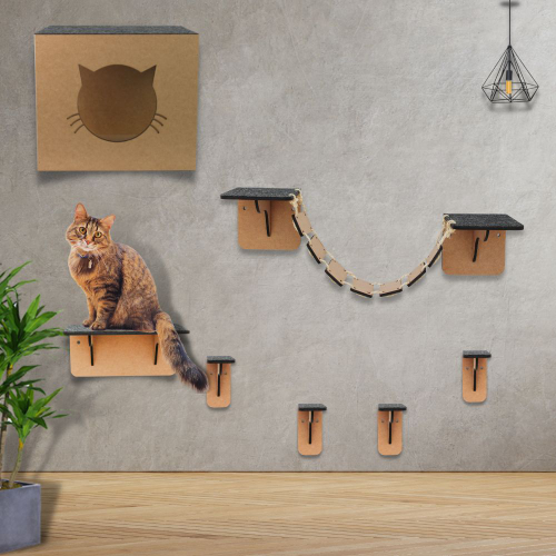 Playground Para Gato 7 Pcs Nicho Prateleira Ponte Degrau em Promoção na