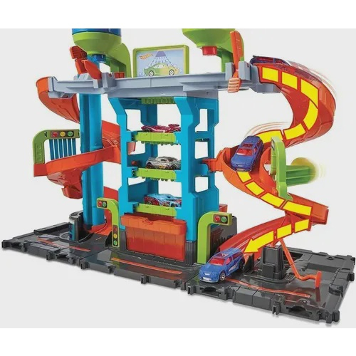 Pista Hot Wheels City Super Lava R Pido Mega Torre Lava Jato Car Wash Carrinho Muda Cor