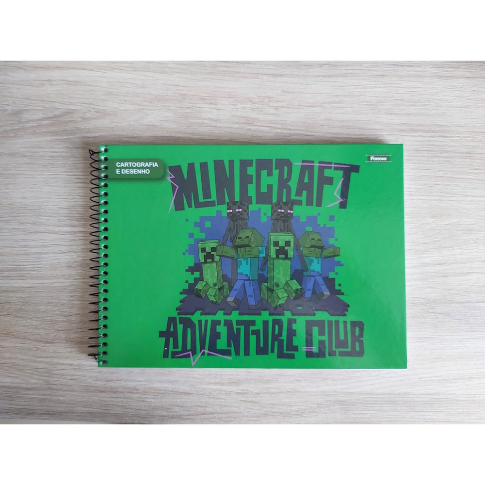 Caderno De Desenho Foroni Minecraft Espiral 80 Folhas No Shoptime