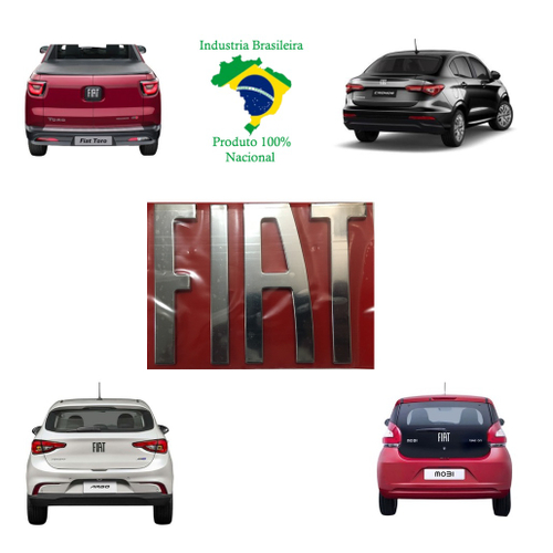 Emblema Traseiro Cromado Fiat Mobi 2016 A 2022 Submarino