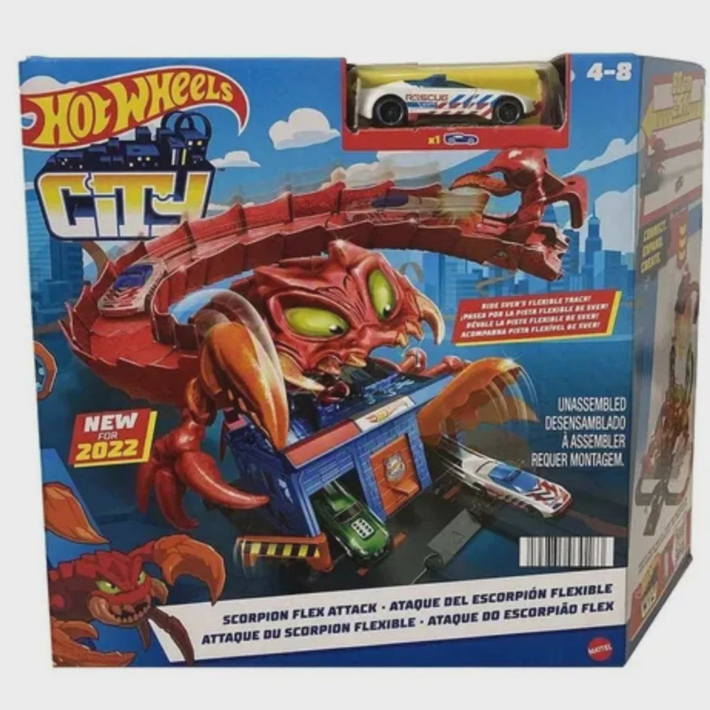 Pista Hot Wheels City Ataque Do Escorpi O Flex Mattel Submarino