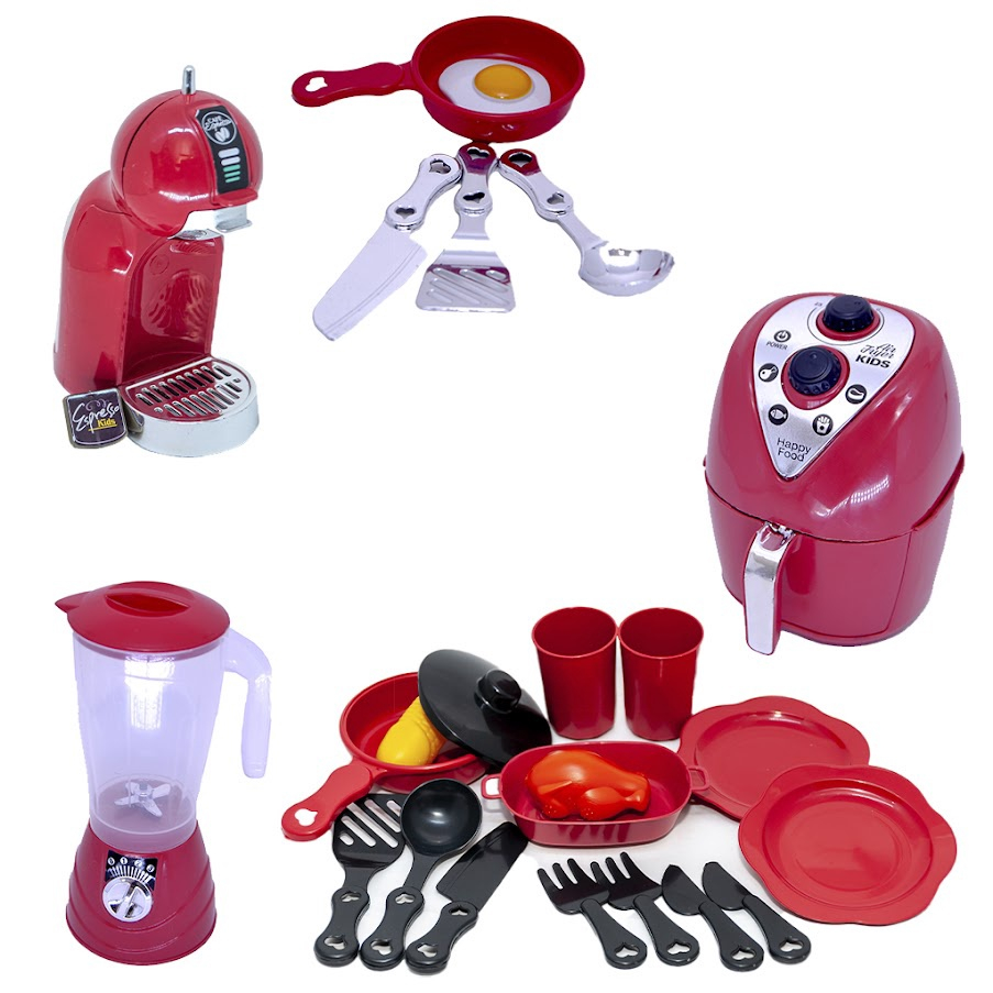 Kit Liquidificador Brinquedo Cafeteira Chef Vermelho P Submarino