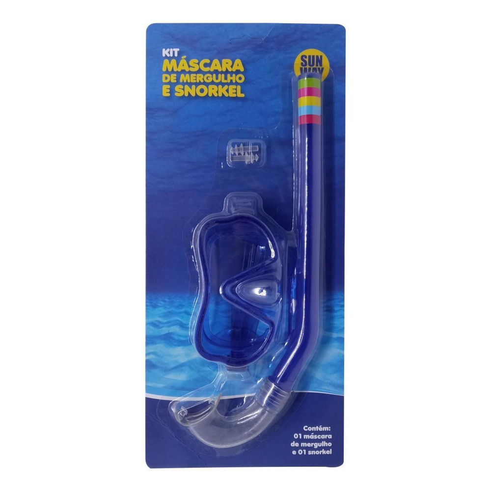 Kit Mergulho Básico Infantil Máscara Snorkel E Tampão no Shoptime